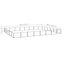 Dog Kennel Black 516.7 ft² Steel