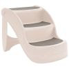 Folding 3-Step Dog Stairs Cream