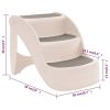 Folding 3-Step Dog Stairs Cream