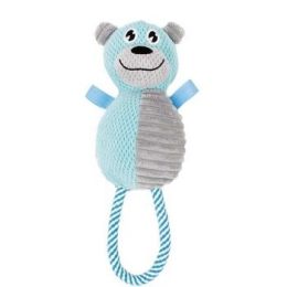 Huggabear Natural Jute And Squeak Dog Tug Toy