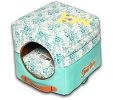 Touchdog Floral-Galore 2-in-1 Reversible Doghouse Bed