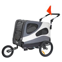 VEVOR Dog Bike Trailer with 3 Wheels - Black/Gray