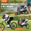 VEVOR Dog Bike Trailer with 3 Wheels - Black/Gray