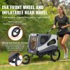 VEVOR Dog Bike Trailer with 3 Wheels - Black/Gray