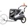 VEVOR Dog Bike Trailer with 3 Wheels - Black/Gray