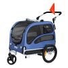 VEVOR Dog Cart Trailer with 3 Wheels -Blue/Black