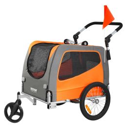 VEVOR Dog Cart Trailer with 3 Wheels - Orange/Gray