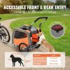 VEVOR Dog Cart Trailer with 3 Wheels - Orange/Gray