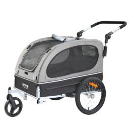 VEVOR 2 in 1 Jogging Stroller Bicycle Carrier - Black/Gray