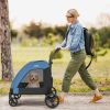 4 Wheel Extra Large Dog Stroller Foldable with Dual Entry