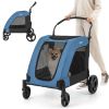 4 Wheel Extra Large Dog Stroller Foldable with Dual Entry