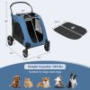 4 Wheel Extra Large Dog Stroller Foldable with Dual Entry