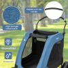 4 Wheel Extra Large Dog Stroller Foldable with Dual Entry