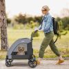 4 Wheel Extra Large Dog Stroller Foldable with Dual Entry