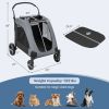 4 Wheel Extra Large Dog Stroller Foldable with Dual Entry