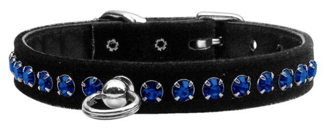 Elite Black Velvet Collars (Crystal/Size: Sapphire 12)