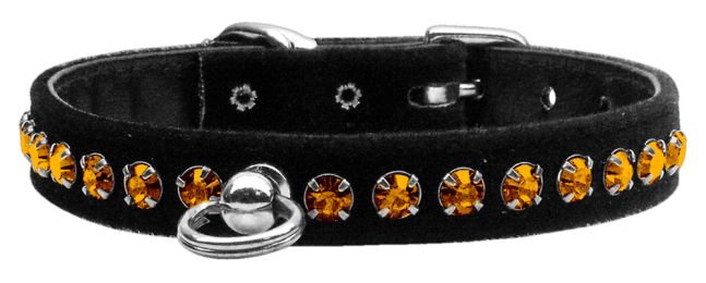 Elite Black Velvet Collars (Crystal/Size: Topaz 16)