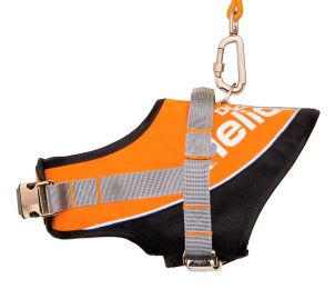 Helios Bark-Mudder Easy Tension 3M Reflective Endurance 2-in-1 Adjustable Dog Leash and Harness (Color/Size: Orange-L)