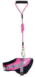 Helios Bark-Mudder Easy Tension 3M Reflective Endurance 2-in-1 Adjustable Dog Leash and Harness (Color/Size: Pink-L)