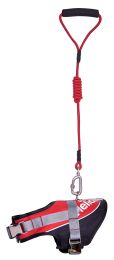 Helios Bark-Mudder Easy Tension 3M Reflective Endurance 2-in-1 Adjustable Dog Leash and Harness (Color/Size: Red-M)