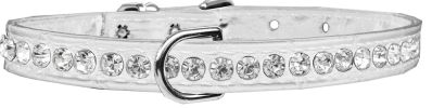 Beverly Style Rhinestone Designer Croc Dog Collar White