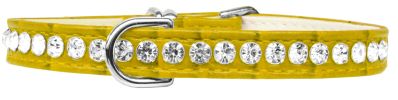 Beverly Style Rhinestone Designer Croc Dog Collar Yellow