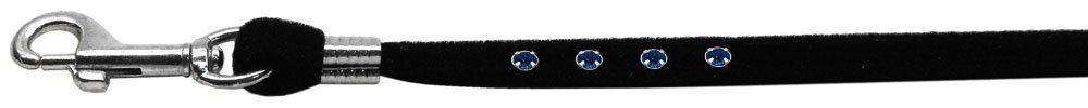 Black Velvet Jeweled Leash (Crystal Color: Sapphire)