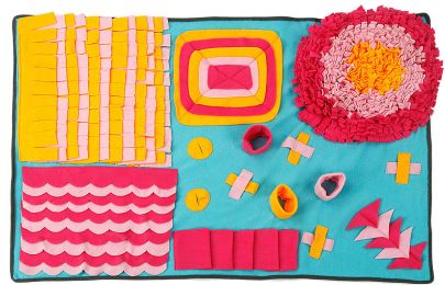 Sniffer Snack' Interactive Feeding Snuffle Mat (Color: Blue/Pink/Orange)