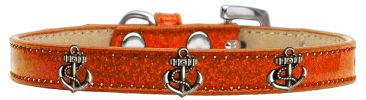 Bronze Anchor Widget Dog Collar Orange