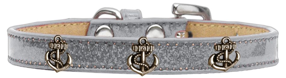 Bronze Anchor Widget Dog Collar Silver (Color/Size: Silver-20)