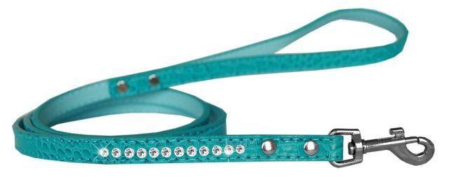 Clear Jewel Croc Leash 1/2'' wide x 6' long (Color/Size: Turquoise-6')