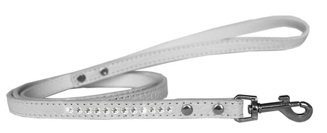 Clear Jewel Croc Leash 1/2'' wide x 6' long (Color/Size: White-6')