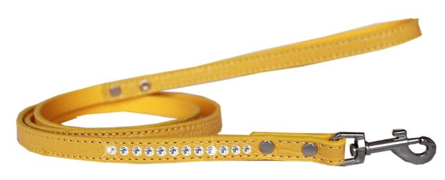 Clear Jewel Croc Leash 1/2'' wide x 6' long (Color/Size: Yellow-6')