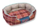 Touchdog 'Archi-Checked' Designer Plaid Oval Dog Bed