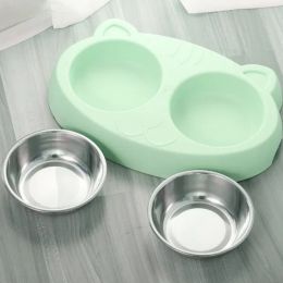 Double Dog Bowls (Color: Green)