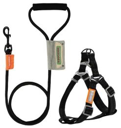 Touchdog 'Macaron' 2-in-1 Durable Nylon Dog Harness and Leash (Color/Size: Black-L)