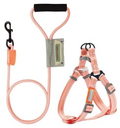 Touchdog 'Macaron' 2-in-1 Durable Nylon Dog Harness and Leash (Color/Size: Pink-M)