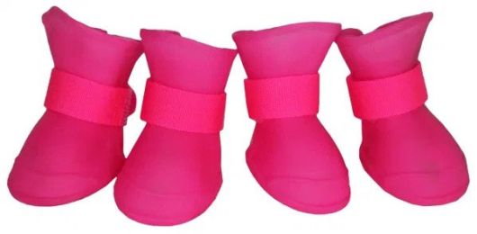 Elastic Protective Multi-Usage All-Terrain Rubberized Dog Shoes (Color/Size: Pink-S)