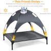 Outdoor Portable Elevated Pet Cot With Removable Canopy Shade - XL