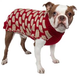 Fashion Weaved Heavy Knit Designer Ribbed Turtle Neck Dog Sweater (Size: Medium)