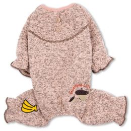 Touchdog Bark-Zz Designer Soft Cotton Full Body Thermal Pet Dog Jumpsuit Pajamas (Color: Pink, Size: X-Small)