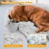 Gray Plush Calming Dog Couch Bed with Anti-Slip Bottom