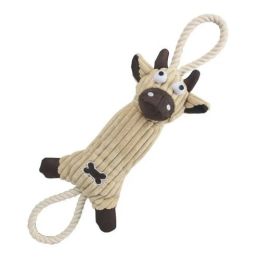 Jute and Rope Plush Pig Dog Toy (Color: Brown)