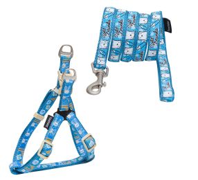 Touchdog 'Caliber' Leash and Harness Combination (Color/Size: Blue-L)