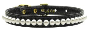 3/8" Pearl Dog Collar Black