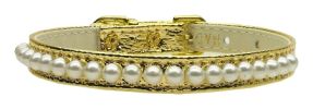 3/8" Pearl Dog Collar Gold