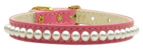 3/8" Pearl Dog Collar Pink