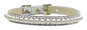 3/8" Pearl Dog Collar Silver