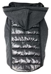 Pet Life 'Apex' Lightweight Hybrid 4-Season Stretch and Quick-Dry Dog Coat w/ Pop out Hood (Color: Black, Size: Large)