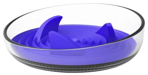 'Cirlicue' Slow Feeding Dog Bowl (Color: Blue)